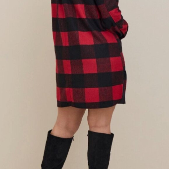 Torrid Wool Longline Buffalo Plaid Collared Shacket - Picture 3 of 10